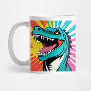 Modern Abstract Pop Art Style Laughing T-Rex Drawing Mug